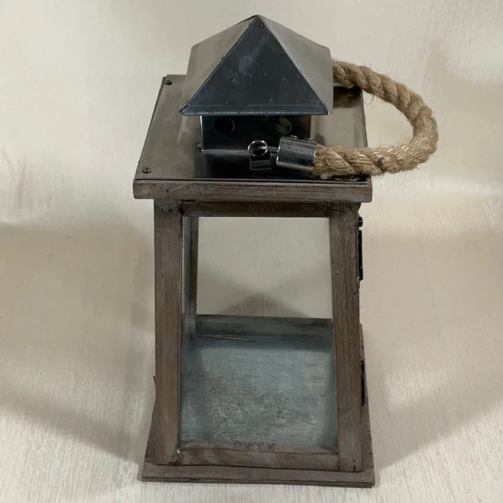 Rustic Wooden and Metal Lantern